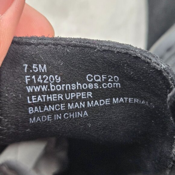 Born Ankle Boots 7.5 Black Leather Block Heel Western Rugged Comfort Shoe Bootie - Picture 9 of 11